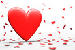 Big red Heart and petals of rose
