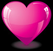 Pink glass Valentine heart, vector illustration