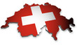 Schweiz Karte 3D Flagge