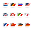world flags as folders vector icons
