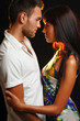 couple in love over dark background couple in love over dark background