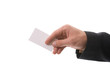 hand giving card