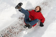 Foto: woman slipping on black ice woman slipping on black ice