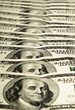 dollar banknotes row on soft focus