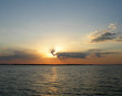 Sunset on Rio Negro in Amazon River basin Brazil South America