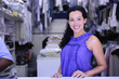 happy owner of a dry cleaning service