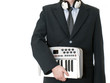 BUSINESSMAN MUSICIAN WITH INSTRUMENT WITH SUIT