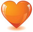 Glitter orange heart, vector illustration Glitter orange heart, vector illustration