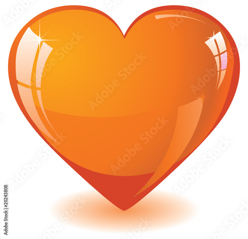 Vector: Glitter orange heart, vector illustration Glitter orange heart, vector illustration