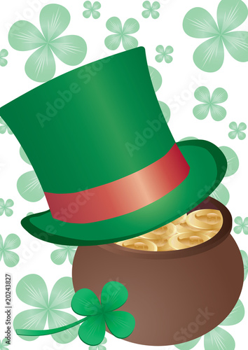 Vector background with Top Hat for St. Patrick`s day