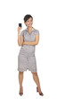 Full Body Portrait of Woman Holding Cellphone Full Body Portrait of Woman Holding Cellphone