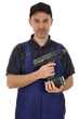 Photo: Handwerker mit Akkuschrauber Handwerker mit Akkuschrauber