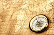 Compass on old map.