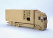 cargo truck with box texture (3d render)