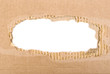 Corrugated cardboard sheet torn