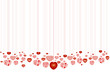 lots of decorative red hearts on strings