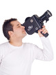 Cameraman isolated on white background Cameraman isolated on white background