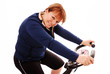 Smiling woman on bike