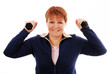 Mature woman with dumbbells