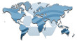 Blue world map illustration Blue world map illustration