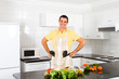 funny man in kitchen