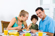 happy family breakfast