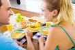 young couple breakfast