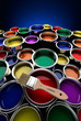 colorful paint cans