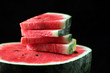 Watermelon slices on a half one