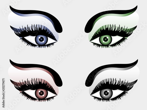 Freigestellte Augen in verschiedenen Farben
