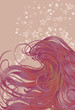 Woman's face with detailed colorful hair Woman's face with detailed colorful hair