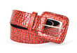 red leather belt isolated on white
