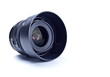 wide angle lens with hood isolated on white