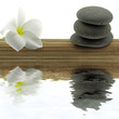 ambiance zen minéral, floral, set bambou fond blanc ambiance zen minéral, floral, set bambou fond blanc