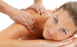 Photo: Smiling woman enjoying a massage Smiling woman enjoying a massage
