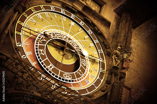 Old astronomical clock on Old Town Hall, Prague|20299611