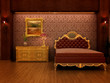 Baroque inspired hotel room. Baroque inspired hotel room.