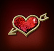 Ilustración: corazón flechado rojo corazón flechado rojo