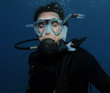 young male scuba diver portrait
