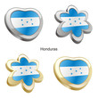 vector illustration of honduras flag in heart and flower shape