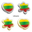 vector illustration of lithuania flag in heart and flower shape
