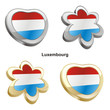illustration of luxembourg flag in heart and flower shape