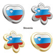 vector illustration of slovenia flag in heart and flower shape