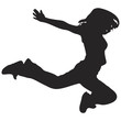 Woman Jumping Silhouette Woman Jumping Silhouette