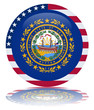 New Hampshire State Flag Round Button (USA NH Vector Reflection)