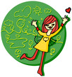 Spring Female love eco emblem