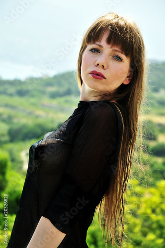 Photo: beautiful girl with long wet hair beautiful girl with long wet hair