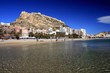 Playa del Postiguet y Castillo de Santa Barbara Alicante