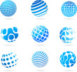 Collection of blue 3d globe icons / logos Collection of blue 3d globe icons / logos