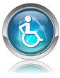 Bouton web bleu HANDICAP (Symbole Signe Panneau Rond Vecteur OK)